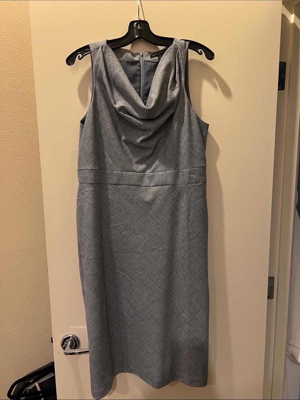 Banana Republic Gray Cowl Neck Midi Dress